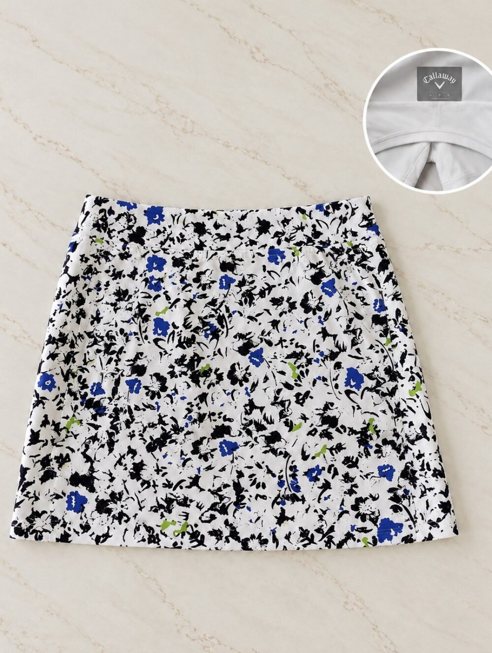 Callaway Women’s Golf Skort Size L White Blue Black Floral Print